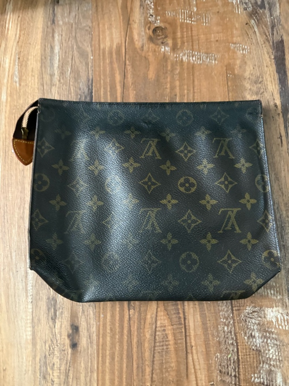 Louis Vuitton Monogram Canvas Toiletry Pouch in Dark Brown and Tan